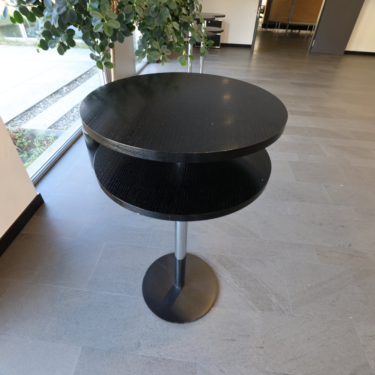 Stehtisch rund, Platte Schwarz, Gestell Chrom, Ø 60 cm
