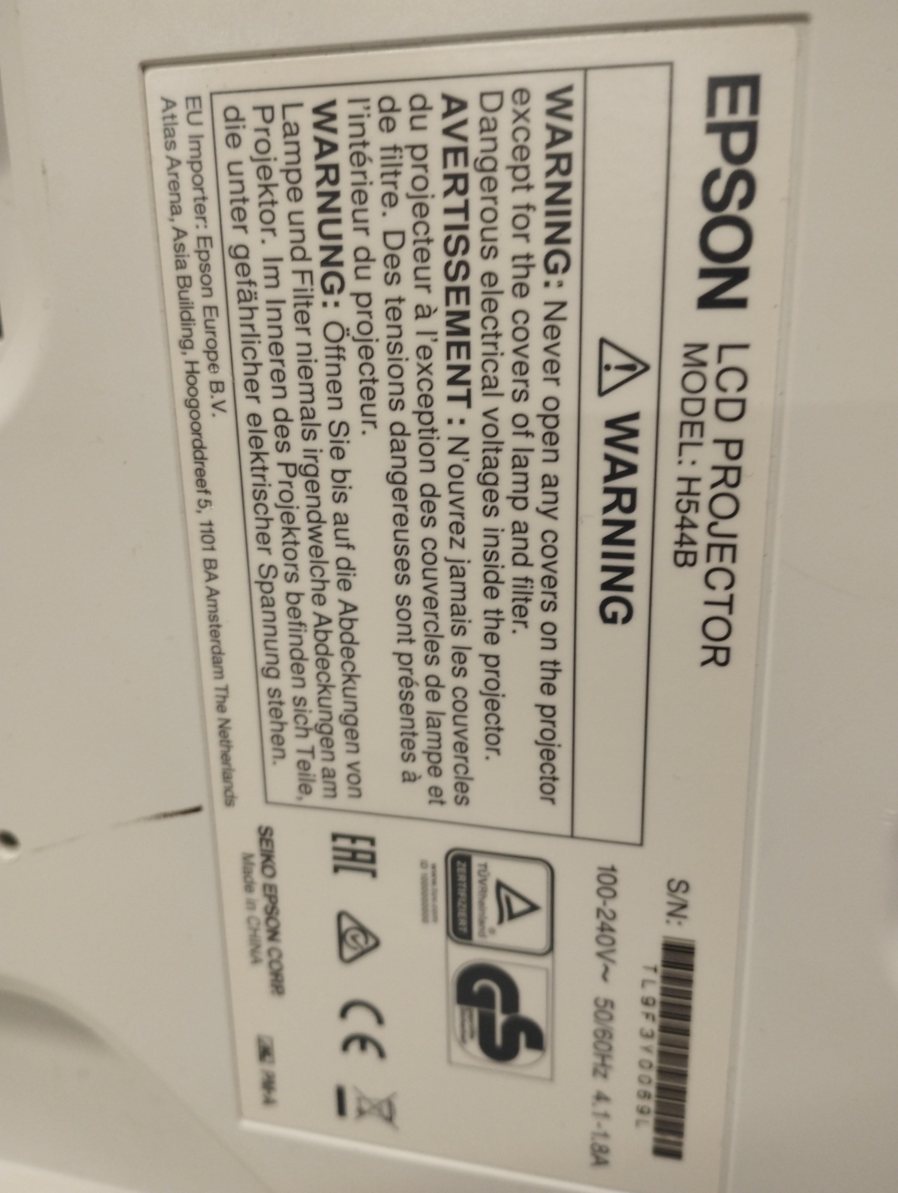 Epson LCD Projektor H544B