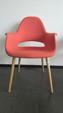 Vitra Organic Chair Sessel (Eames & Saarinen), Stoff Orange, Eiche