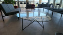 Gubi Pedrera Couchtisch, Glas, Gestell Schwarz, 106 × 86 cm