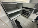USM Haller 2x2 Tiefe 50, Lichtgrau, Ausziehtüre, Ausziehtablar, 2 A6-Schubladen – offen