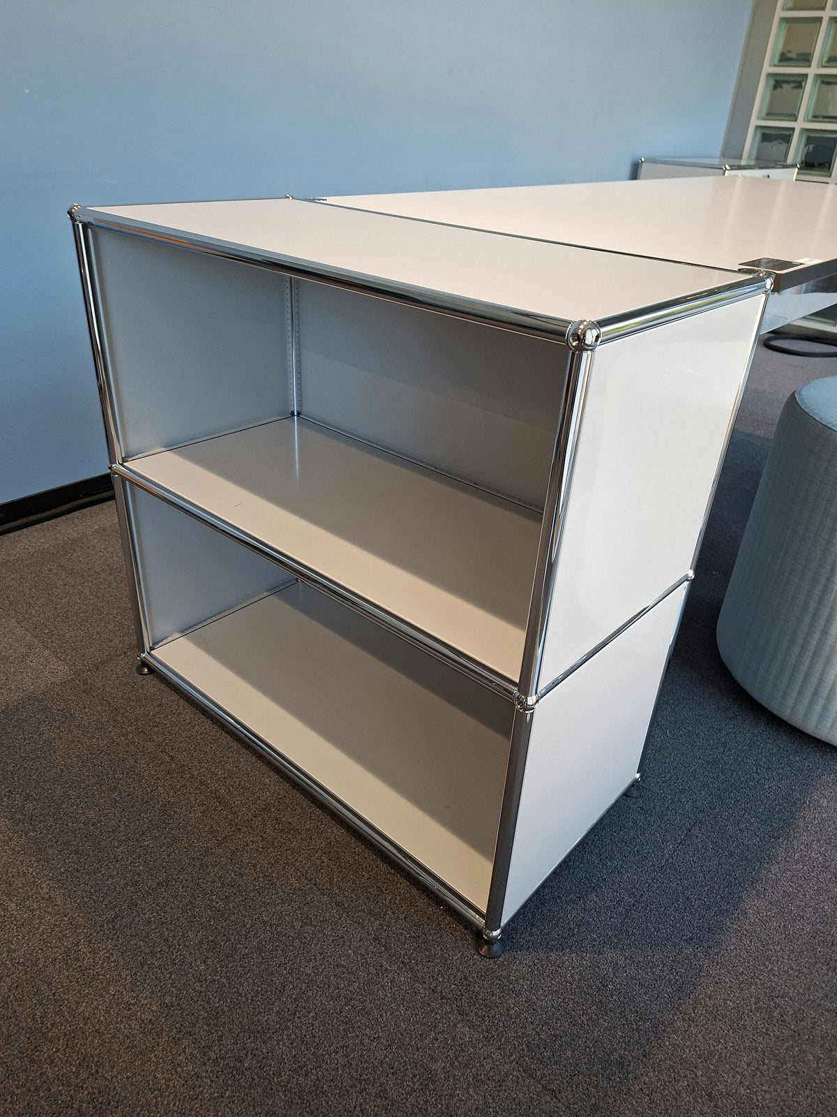 USM Haller Regal 1x2, Lichtgrau, offen – offen