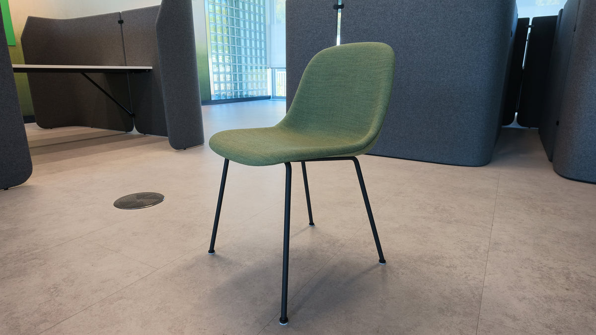 Muuto Fiber Lounge Chair Sessel, Tube Base, Stoff Gelb