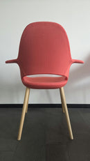 Vitra Organic Chair Sessel (Eames & Saarinen), Stoff Orange, Eiche
