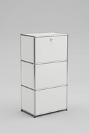 USM Haller Regal 1x3, Reinweiss, 1 Klapptüre, 1 Ausziehtablar